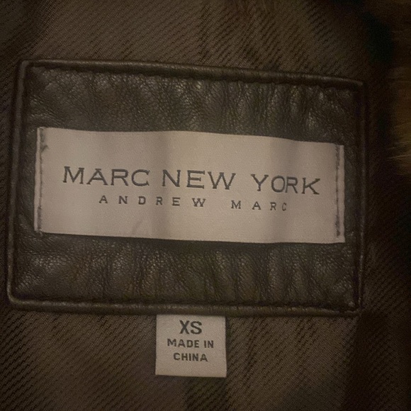 Marc New York Andrew Marc Genuine Leather & Fur Trim Jacket - Picture 4 of 5